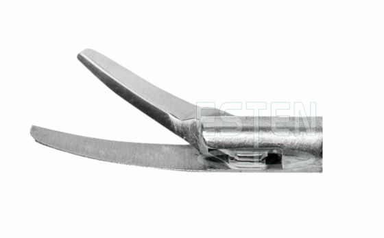 Ножницы однобраншевые изогнутые по плоскости левые типа Митценбаум d=5мм